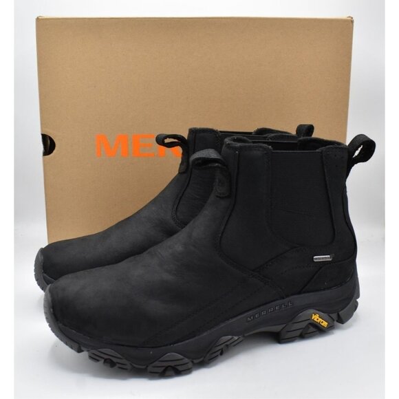 Merrell Mens Size 14 MOAB Adventure 3 Polar Black Leather WP Insulated Boots - Picture 1 of 10